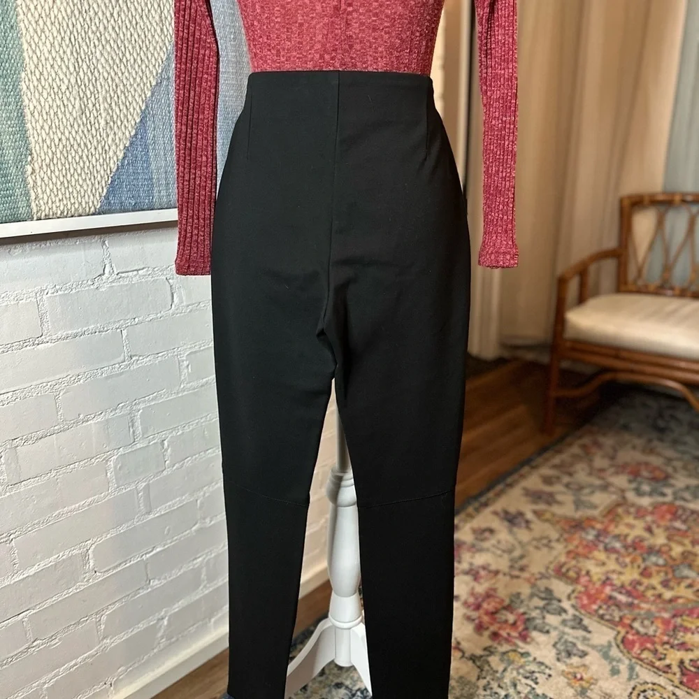 Lauren by Ralph Lauren Pleather Leggings with Zip Ankle Details